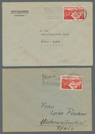 Saarland (1947/56): 1949-1950, Partie Von 6 Einzelfrankaturen Mit Mi.Nr. 252 (2 Stück), 264, 266, 29 - Briefe U. Dokumente