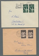 Saarland (1947/56): 1949-1953, Partie Von 5 Belegen Mit Ausschließlich Nur Mehrfachfrankaturen. Enth - Cartas & Documentos