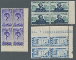 Italien: 1948-1958, Very Fine Collections Of MNH Units Of Four, All In Very Fine Quality, Housed On - Poststempel