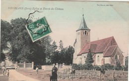 NEUBLANS   39  JURA   BELLE CPA  COLORISEE  EGLISE ET ENTREE DU CHATEAU - Autres & Non Classés