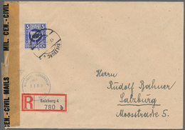 Österreich: 1945, Gemeinschaftsausgabe "Posthorn", 60 Gr., 1 Sch., 2 Sch. Und 5 Sch. Je Auf Philatel - Briefe U. Dokumente