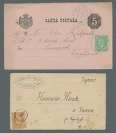 Rumänien: 1872-1879, Acht Belege Aus Drei Ausgaben Von Fürst Karl I. Im Kreis, Vornehmlich Als Zusat - Used Stamps