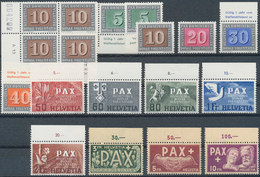 Schweiz: 1945, PAX-Serie Meist Vom Oberrand Postfrisch, Zusätzlich Einige Doppelte Sowie Rotes Kreuz - Usados