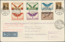 Schweiz: 1929/1931, Partie Von Zwei Zeppelinbelegen: Karte Fahrt Nach Dübendorf 1929 (Sieger 46) Und - Used Stamps