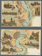 Ansichtskarten: Deutschland: RHEIN - Zwölf Verschiedene Ansichtskarten Als Teil Eines Leporello, Die - Other & Unclassified