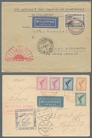 Zeppelinpost Deutschland: 1924-1938, Beachtenswerte Partie Von 14 Belegen Mit U.a. Einem Brief Der E - Correo Aéreo & Zeppelin