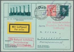 Zeppelinpost Deutschland: 1930-1938, Lot Von 5 Deutschen Flugpost-Belegen, Mit Dabei 1 Zeppelin-Eins - Airmail & Zeppelin