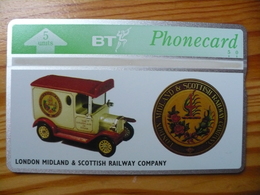 Phonecard United Kingdom, BT - Car, London Midland Railway 500 Ex - BT Advertising Issues