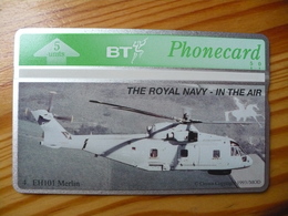 Phonecard United Kingdom, BT - Helicopter, Royal Navy In The Air 600 Ex - BT Edición Publicitaria