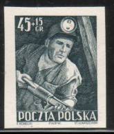 POLAND 1952 MINER MINING IMPERF BLACK PROOF NHM (NO GUM) - Essais & Réimpressions