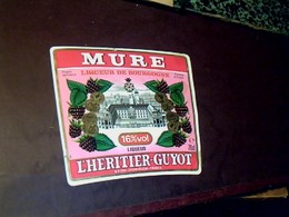 Étiquette Alcool De Mûre L Héritier Guillot Dijon - Alkohole & Spirituosen