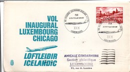 Luxembourg Reykjavik Chicago 1973 - Loftleidir Icelandic - 1er Vol Inaugural Flight Erstflug - Island - Lettres & Documents