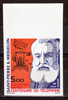 Saint Pierre Et Miquelon PA  63 Graham Bell Gomme Tropicale Non Dentelé  Neuf ** MNH Sin Charmela Cote 27 - Non Dentelés, épreuves & Variétés