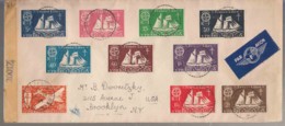 St. Pierre & Miquelon 1942/1944 Airmail Cover With Censor Examination Evidence - Nuevos