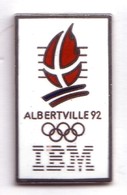 CC171 Pin's Albertville Jeux Olympiques IBM ANNEAUX Signé C Achat Immédiat - Informatique