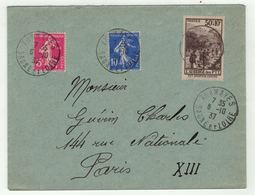 France // 1945-1949 // Lettre Au Départ De Tramaye Pour Paris - Cartas & Documentos