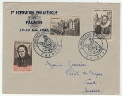 France // 1945-1949 // Lettre De La Journée Du Timbre De Falaise Pour La Suisse - Lettres & Documents