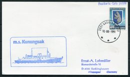 1991 Greenland M.S. KUNUNGUAK Ship Card. Polar Bear - Lettres & Documents