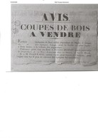 CHASSELAY - RHONE -PETITE AFFICHE DE 1823 -AVIS COUPES DE BOIS A VENDRE AU BAS DE MACHI. - Plakate