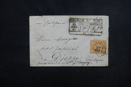 FRANCE - Enveloppe De Lyon En Chargé Pour Dieppe En 1865, Affranchissement Napoléon 40ct - L 51812 - 1849-1876: Classic Period