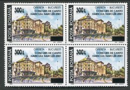 ROMANIA 2001 Song Competition Overprint Block Of 4 MNH / **.  Michel 5603 - Neufs