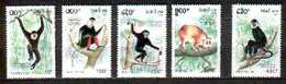 Monkeys Laos MNH 5 Stamps 1992 - Monkeys