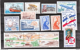 Saint Pierre Et Miquelon  1987 Année Complète Poste 475 485 A Et PA 64 65 Neuf ** MNH Sin Charmela Cote 32.5 - Full Years