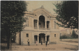 69 - NEUVILLE SUR SAONE - CPA - Salle De L' Orphéon - Carte Colorisée Légèrement Entoilée - Neuville Sur Saone