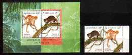 Monkeys Australia MNH S/S+2 Stamps 1996 - Monkeys