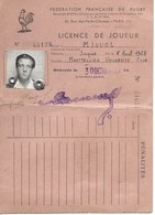 Rugby, Federation Française, Licence De Joueur, Montpellier Université Club, 1947    (bon Etat) - Rugby