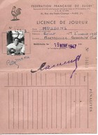 Rugby, Federation Française, Licence De Joueur, Montpellier Université Club, 1947    (bon Etat) - Rugby