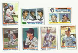 1982 TOPPS BASEBALL CARDS – MILWAUKEE BREWERS – MLB – MAJOR LEAGUE BASEBALL – LOT OF SEVEN - Verzamelingen