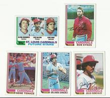 1982 TOPPS BASEBALL CARDS – SAINT LOUIS CARDINALS – MLB – MAJOR LEAGUE BASEBALL – LOT OF FIVE - Lotti