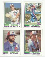 1982 TOPPS BASEBALL CARDS – MONTREAL EXPOS – MLB – MAJOR LEAGUE BASEBALL – LOT OF FOUR - Lotti