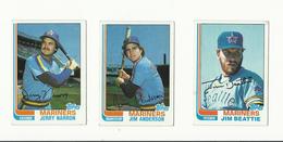 1982 TOPPS BASEBALL CARDS – SEATTLE MARINERS – MLB – MAJOR LEAGUE BASEBALL – LOT OF THREE - Verzamelingen