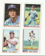 1982 TOPPS BASEBALL CARDS – TEXAS RANGERS – MLB – MAJOR LEAGUE BASEBALL – LOT OF FOUR - Lots