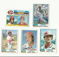 1982 TOPPS BASEBALL CARDS – CINCINNATI REDS – MLB – MAJOR LEAGUE BASEBALL – LOT OF FIVE - Konvolute