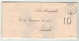 Suisse // Schweiz // Switzerland //  Préphilatélie  // Lettre Au Départ D'Yverdon Pour Lignerolles - ...-1845 Préphilatélie