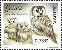 Lithuania.2020.Lithuania Red Book.Birds.Tengmalm's Owl.1 V. ** - Uilen
