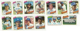 1980 TOPPS BASEBALL CARDS – LOS ANGELES DODGERS – MLB – MAJOR LEAGUE BASEBALL – LOT OF THIRTEEN - Konvolute