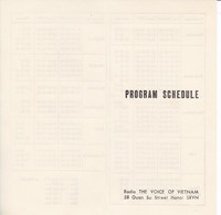 The Voice Of Vietnam - Program Schedule - 1979  (47016) - Programmi