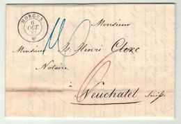 Suisse // Schweiz // Switzerland //  Préphilatélie  // Lettre Au Départ De Morges Pour Neuchâtel 1842 - ...-1845 Préphilatélie