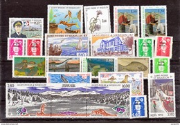 Saint Pierre Et Miquelon  1993 Année Complète Poste 572 591 Et PA 72 73 Neuf ** MNH Sin Charmela Faciale 48.7 - Volledig Jaar