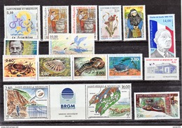 Saint Pierre Et Miquelon  1995 Année Complète Poste 609 623 Et PA 74 Neuf ** MNH Sin Charmela Cote 38.8 - Komplette Jahrgänge