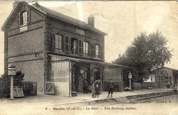 BARLIN (62) - La Gare - The Railway Station - Ed. Fauchois - Barlin