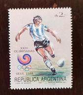 ARGENTINE Football. Soccer ** MNH. 1 Valeur  Dentelée  Emise En 1988  ** MNH (Jeux Olympiques SEOUL 88) - Nuevos