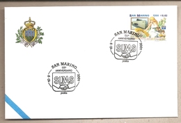 San Marino - Busta FDC Con Annullo Speciale:125° Società Unione Mutuo Soccorso - 2001 - Tegen De Honger