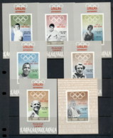 Khor Fakkan 1969 Mi#219-225bDLMS Olympic Medallists Deluxe MS IMPERF MUH - Khor Fakkan