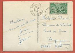 ANDORRE CARTE DE 1952 DE ANDORRE LA VIEILLE POUR DRAGUIGNAN FRANCE - Storia Postale