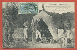 CONGO CARTE POSTALE TIMBREE DE 1921 DE BRAZZAVILLE POUR OISEMONT FRANCE - Covers & Documents
